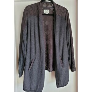 Lucky‎ Lotus Women's Cardigan Size M Gray Sweater Made in India